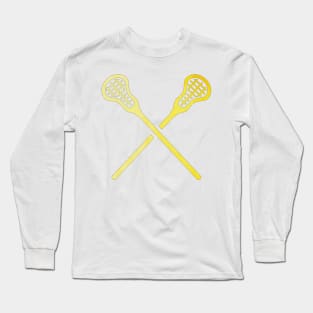 Lacrosse Stick Yellow Long Sleeve T-Shirt